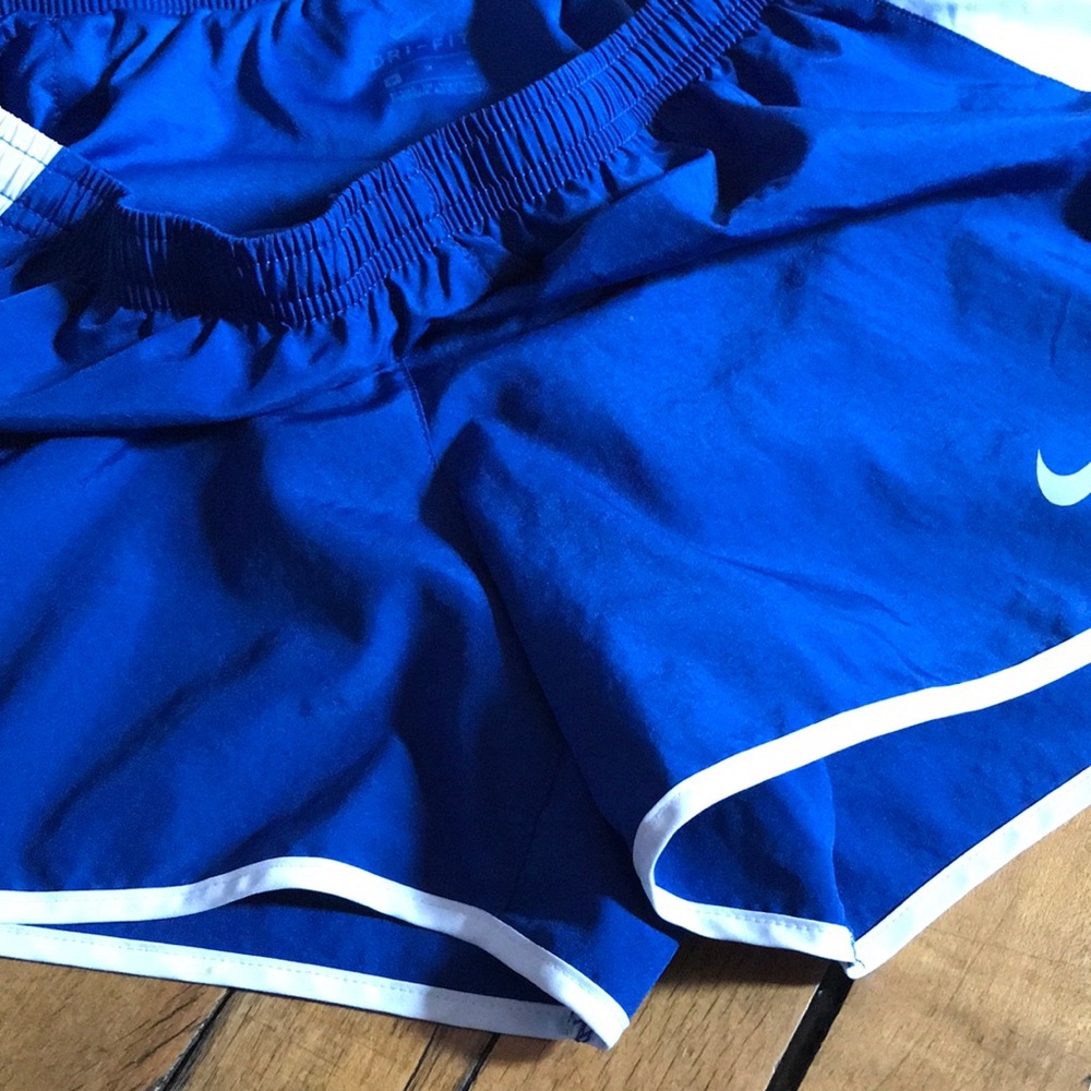 Nike Women’s Royal Blue and White Athletic Shorts - Picture 6 of 7